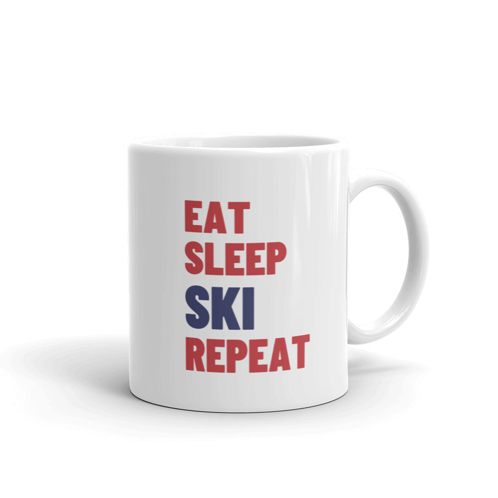 eat sleep SKI repeat コーヒーマグ